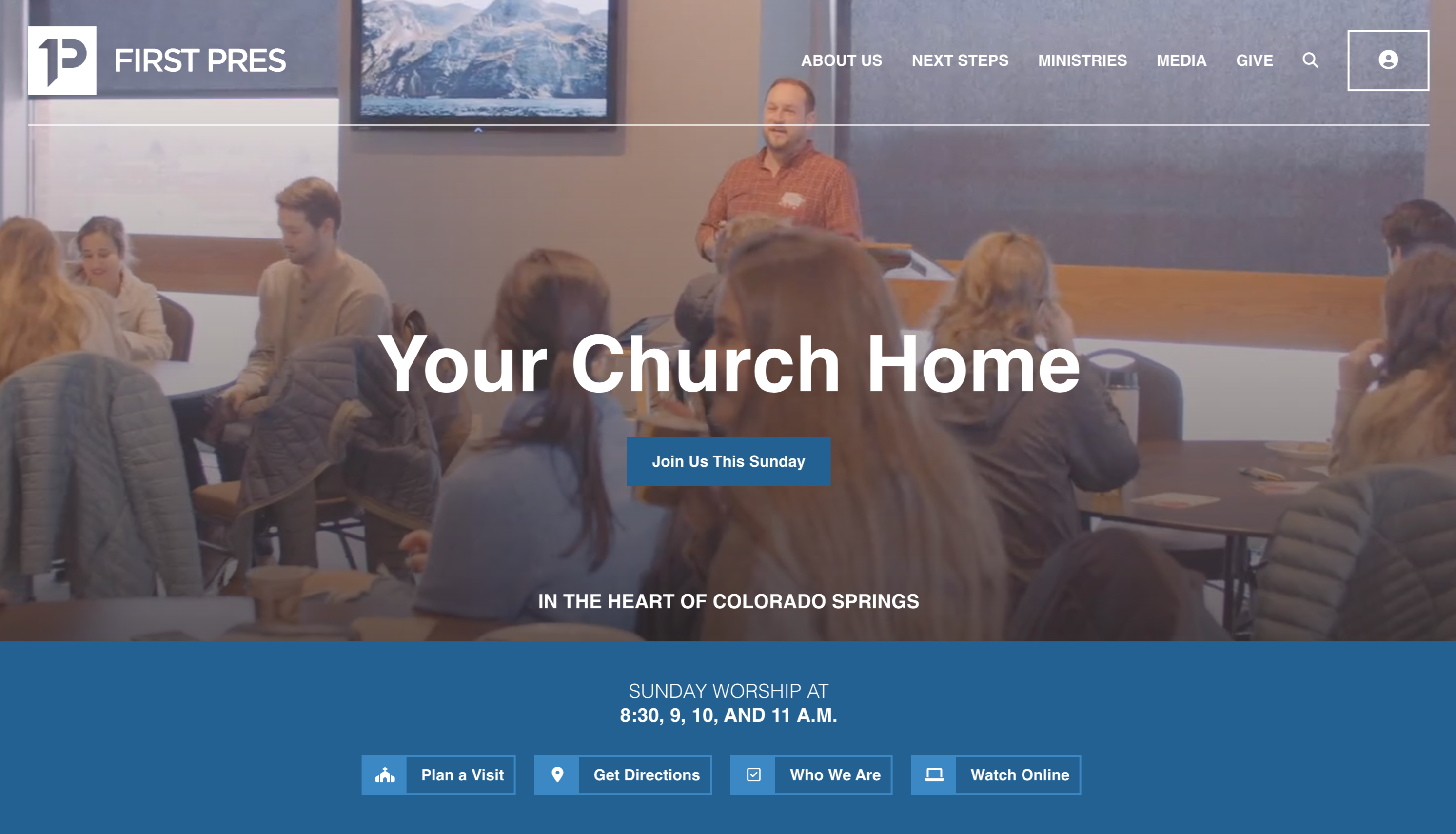 Website image from First Presbyterian Church located in Colorado Springs, CO.